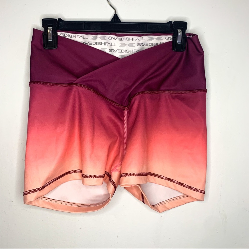 Swedish Fall Shorts Athletic Lifting Ombre Pink Work Out Gym Women’s Large